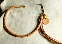 Knife guest 72 handmade leather with Italy A grade 8 strands of woven leather chain pure copper hook chaebou chain sub-waist chain