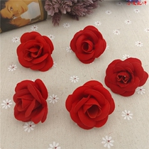 diy wedding celebration rose flower decoration flower ball material emulation size red rose flower head silk flower ring ornament