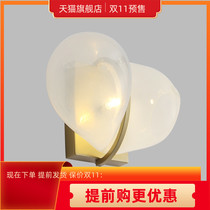 Post-modern creative personality peanut glass wall lamp fashion living room bedroom bedside restaurant all copper designer wall lamp