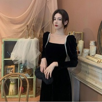 (Premium) Design Feel Temperament dress New fashion Big code Women in Korean version Cashew With Slim long dress