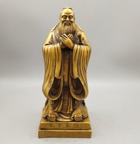 Pure copper Confucius ornaments antique bronze Confucius master table Confucius sage statue home school decoration crafts