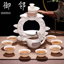 United household creative fully automatic exquisite hollow tea set set lazy kung fu tea maker Cover bowl anti-hot