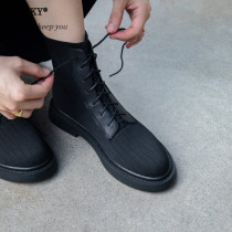 KAKY Martin boots Women summer thin tide INS English style breathable flat short boots Women lace thin boots 2021