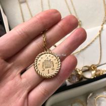 Chichikivi European and American ins British female ace necklace round brand 18K gold sweater chain does not fade no allergy
