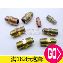 US-made Hydraulic Iron Flared External Wire Straight Tubing Transition Conversion Steel Joint Iron Plated Color Zinc Various Specifications