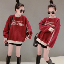 Autumn women loose Korean version 2021 Spring and Autumn European station pullover long sleeve high collar long velvet European tide