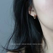 Appearance rate high body 925 sterling silver row diamond zircon ear buckle row diamond wild simple daily exquisite earrings