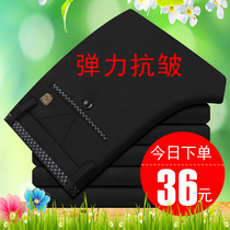 Pants men summer thin slim straight High stretch knit mens pants business mens casual pants summer trousers tide