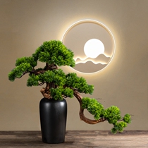 Simulation Luohan welcome fake pine tree home porch TV cabinet large bonsai desktop fake tree soft decoration living room ornaments