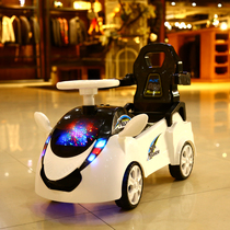Childrens electric torsion car baby toy car four wheels 1-3 years old 2 can seat baby boy can push the car