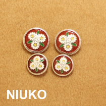 NIUKO clothing accessories exquisite clothing design small chrysanthemum button red coat button elegant womens clothing