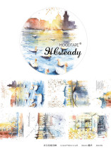 (Split whole roll) moodtape the Vltava River mood and paper tape building landscape hand account