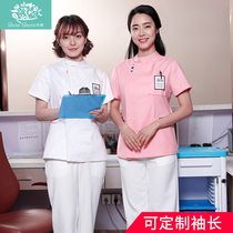 Show high end nurses clothing womens short sleeve beauty salon work clothes medical beauty medical clothing split set custom LOGO