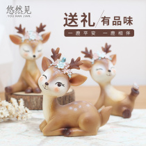 A deer has your home creative decorations small flower deer ornaments childrens room animal office desktop small ornaments gifts