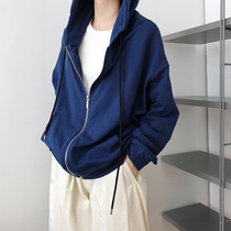 European station Ocnltiy Korean version hooded zipper sweater jacket womens autumn new loose lazy top cardigan