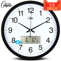  Kangba silk silent creative clock Household wall clock Atmospheric living room quartz clock Modern clock Simple calendar wall clock