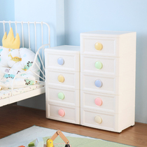 Bedside crevice storage cabinet 30cm Childrens baby wardrobe Plastic drawer storage cabinet finishing cabinet storage rack