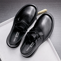 Mens shoes fashion leather casual shoes mens thick-soled lace-up business shoes round head youth formal shoes 2019 trendy shoes