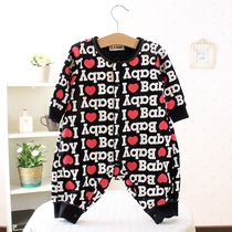 Outside childrens clothing autumn and winter new male and female babies open for a single row of spring and autumn climbing clothes BABY full print