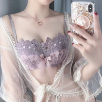 Sexy lace underwear woman without steel ring small bra gathering with side-milk adjustment embroidery and large bra set confusion