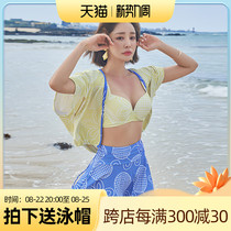 Swimsuit female split skirt-style fairy Fan spa with hot shower clothes sexy display slim three sets bikini suit