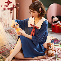 Yu one trillion Lin Sleeping Dress Women Summer Thin Cotton Short Sleeves Cute Princess Wind Pyjamas summer Home Home Clothes Dress dress
