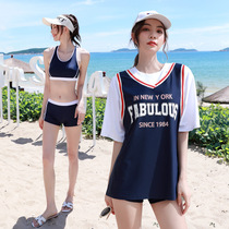 Swimsuit Womens 2022 New Bubble Spa South Korea Ins Wind Holiday Split Bikini Cover for Skinny Conservative Students