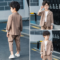 Boys Spring and Autumn Little Boy Suit Casual Flower Boy Suit Foreign Gentleman Suit Childrens Jacket Dress Costume Costume