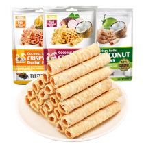 Thailand imported coconut diary coconut flavor egg roll durian egg roll coconut milk sesame crispy biscuits Net red snacks