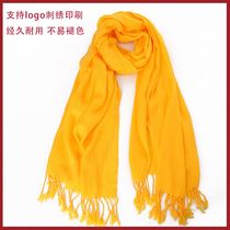 China Red Scarf Custom Logo Embroidery Classmate Party Printing Word Opening Cashmere Annual Meeting Red Bib Custom Text
