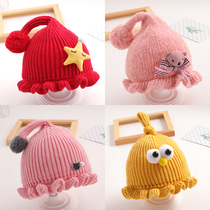 Baby autumn winter hat hair line hat cute super cute baby 1 year old 2 women baby 1 girl needle cover head hat winter