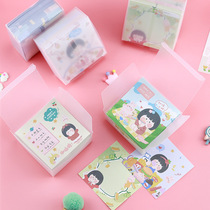 Poo Sign Cardboard Boxes HIGH FACE VALUE CONVENIENCE POST STICKLESS KOREAN VERSION INS WIND BOX SET GIRL HEART PLAID SIGN THIS CREATIVE CUTE CARTOON STUDENT WITH A LITTLE FRESHER CHEAT NOTE A PIMO PAPER