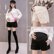 Pregnant women shorts autumn and winter wear pants winter clothes tide mom fashion style wide leg leggings winter lamb velvet boots pants