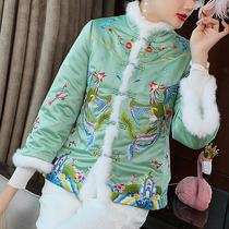 Embroidered Tang womens winter clothes retro cotton clothes womens short Chinese cotton jacket Chinese style national style cotton jacket cotton jacket