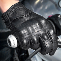 Motorcycle Gloves Sheepskin Male Racing Locomotive Full Leather Riding Rider Equipment Anti-Fall Season Men Genuine Leather Touch Screen