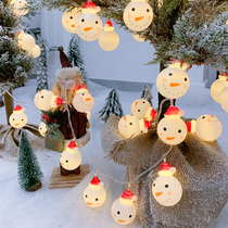 Christmas decorations Christmas tree layout decorated with Christmas Snowman small pendant lantern color lamps dressed as props