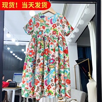 韩国洋气女童碎花棉麻连衣裙2021新款夏装南大门女孩儿童裙子