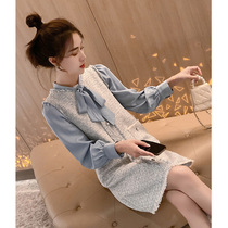 Fashion brand Ocnltiy Hyuna wind skirt Super fairy small fragrance dress Female spring and autumn strap skirt two-piece suit skirt