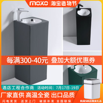 Balcony column basin Floor-to-ceiling integrated washbasin Ceramic bathroom washbasin Small apartment corner washbasin
