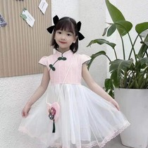 Colorful Girls dresses summer 2021 new dress summer princess dress sweet mesh lace dress