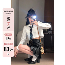 Aunt Barbie Aunt Short White Shirt Woman Blouse Spring Autumn New Hair Side Design Feel for Easy Do Nt Shirt