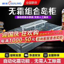 Suiling display cabinet commercial horizontal freezer large capacity single temperature frozen freezer ice cream seafood frost-free supermarket island cabinet