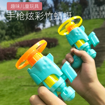 Bamboo Dragonfly Pistol Flying Sky Fairy Outdoor Shining Flying Saucer Ejection Swivel Frisbee Children Boys And Girls Flying Toys