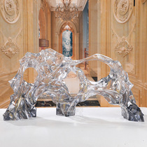 Abstract large resin ornaments hotel art exhibition hall study courtyard Taihu stone sculpture custom gift