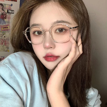 Hong Kong Vegan Myopia Eye Frames Woman Han Version Tide Anti-Blue Light Glasses Can Be Equipped With Degree Lens Transparent Spectacle Frame