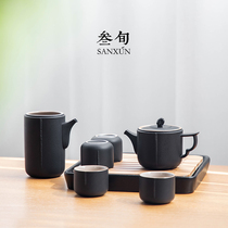 Thirty-year light picking tea set home kung fu teapot ceramic small teacup Japanese simple tea tray tea set