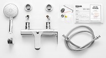 Kohler K-R72319T-4-CP Leo wall bathtub shower faucet with 72282