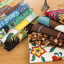 Full cotton canvas fabric thickened fabric Nordic modern minimalist Cartoon Curtain Table Cloth Hug Pillow Fabric