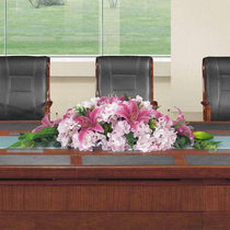 Long conference table with flower decoration table