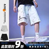 BJHG homemade summer marble print shorts mens national tide 2021 new loose casual couple five points in pants